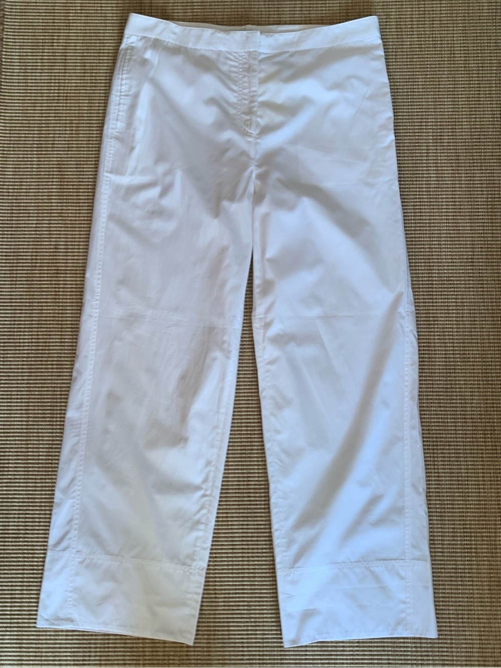 NWT Toteme Twisted Seam Trousers Crisp Cotton Poplin Minimal Cuff Pants White